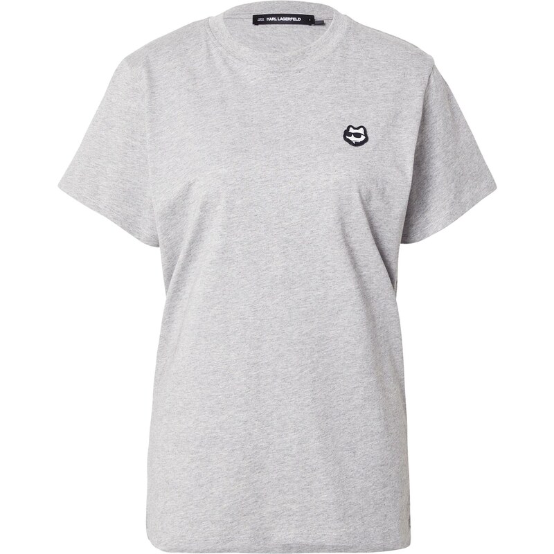 Karl Lagerfeld Tričko IKON sivá melírovaná / čierna / biela 59703065