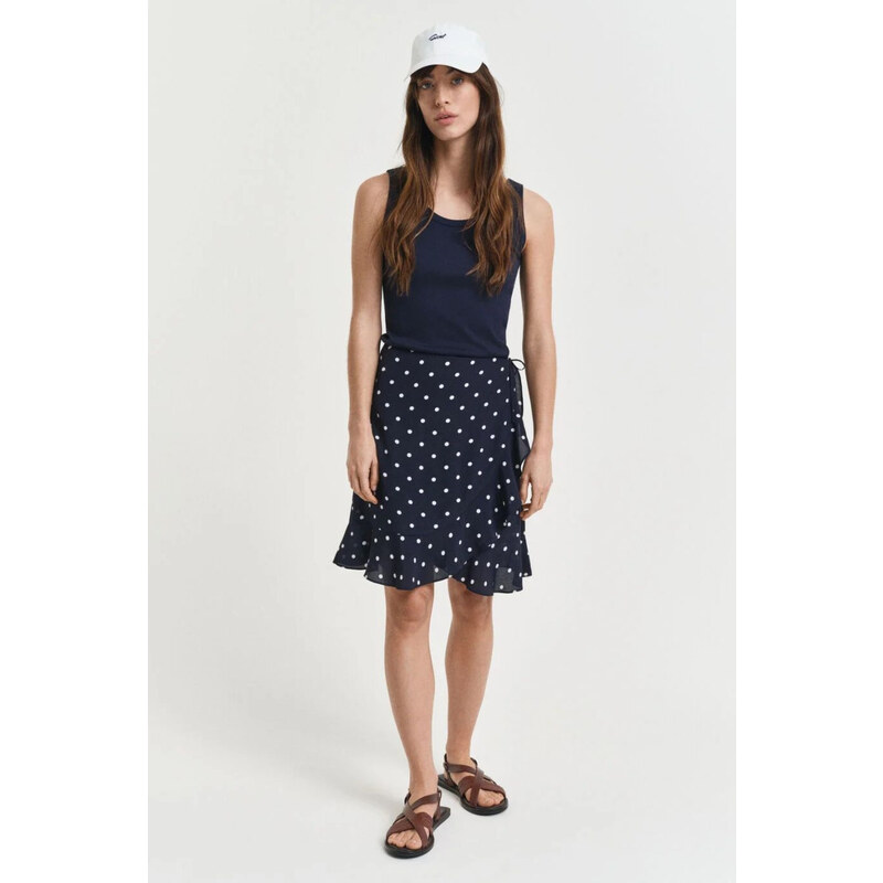 SUKŇA GANT DOT PRINT FRILL SKIRT EVENING BLUE 63426150