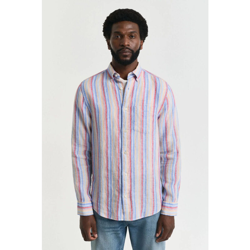 KOŠEĽA GANT REG LINEN MULTISTRIPE SHIRT PERFECT BLUE 63426140