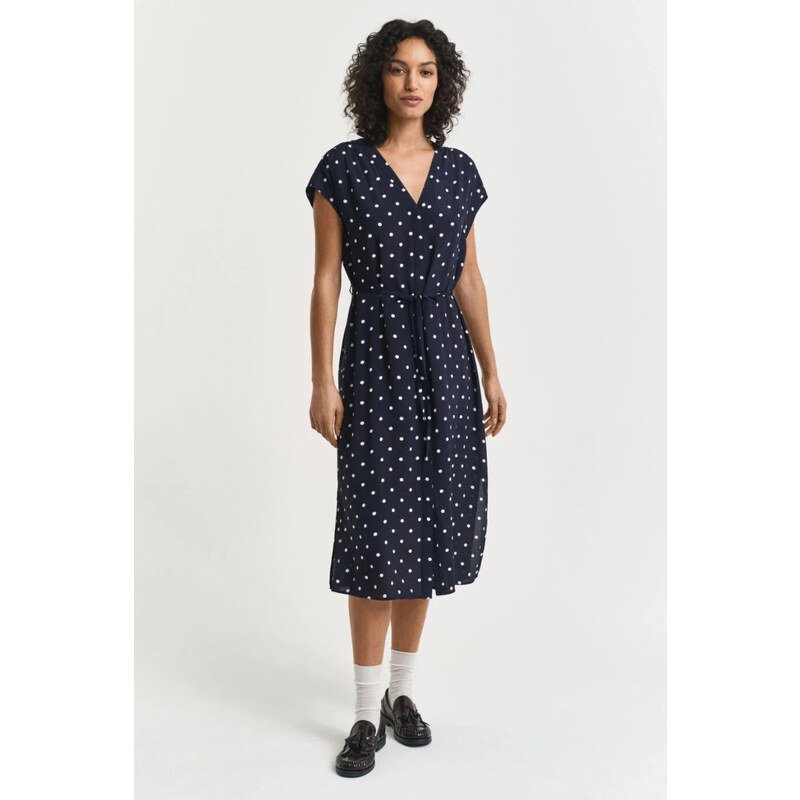 ŠATY GANT REL DOT PRINT CAFTAN DRESS EVENING BLUE 63426155