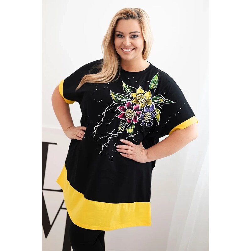 Tunika Plus Size 1661 s kvetinovým vzorom 63932077