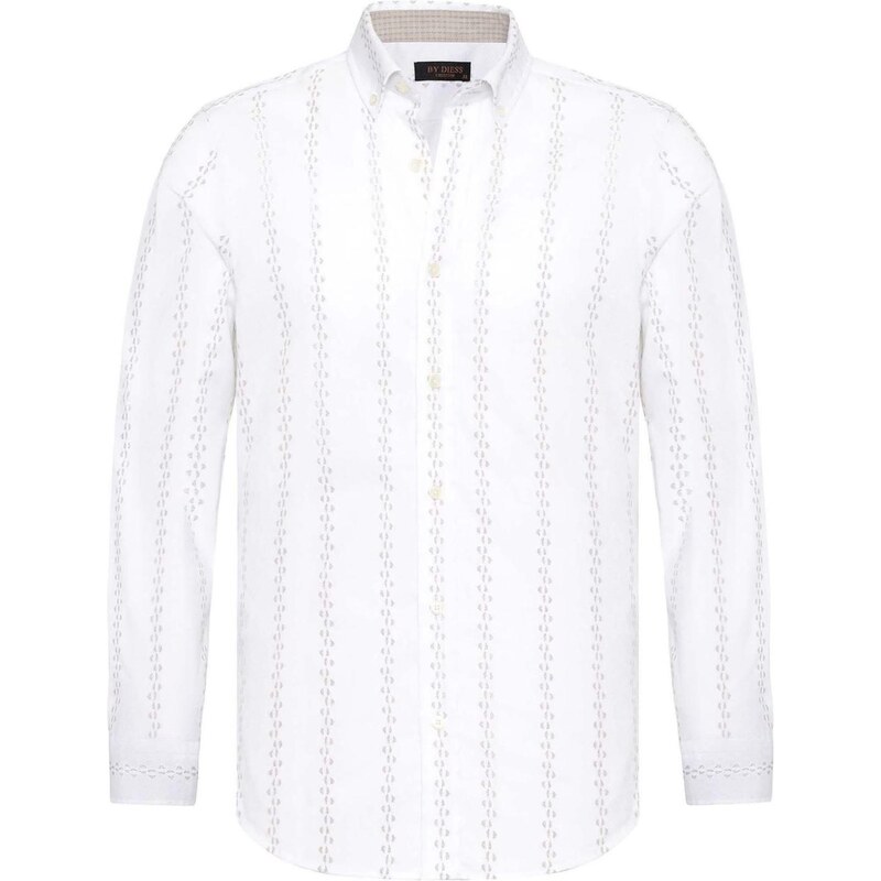 By Diess Collection Košeľa svetlosivá / biela 65852949