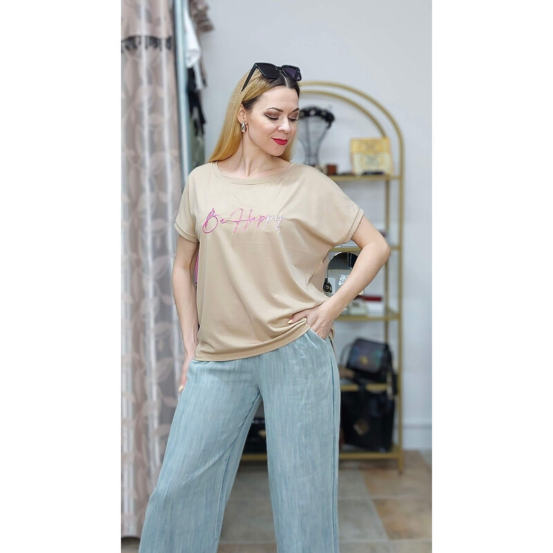 E-shop Dámske tričko s nápisom Be Happy