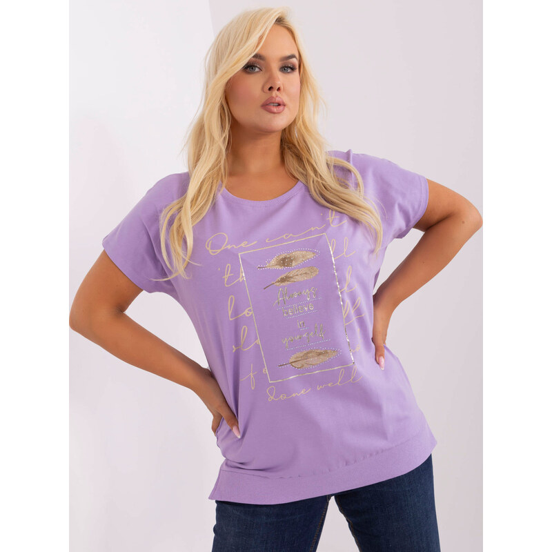 Tričko s pierkami a nápisom fialové 63884809