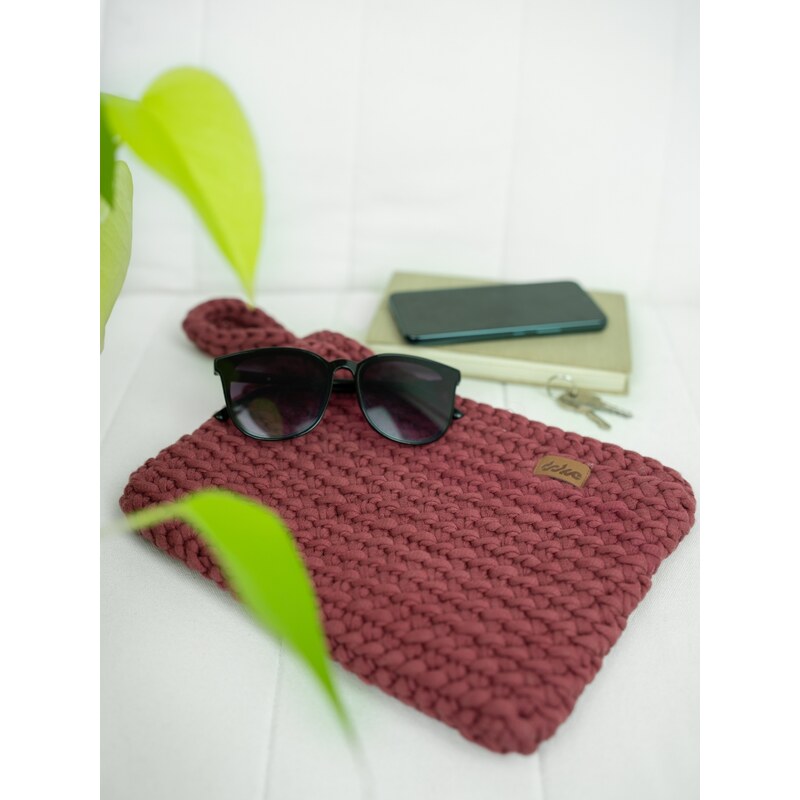 DOKE Háčkovaná taška na ruku Jersey bordo 63926646