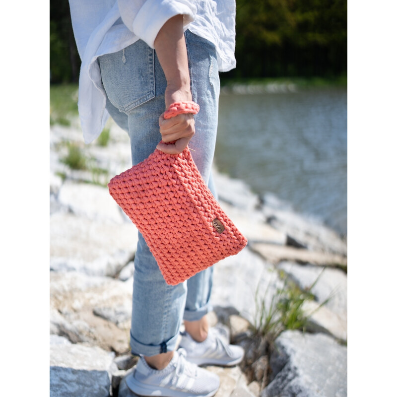 DOKE Háčkovaná taška na ruku Jersey coral 63926647