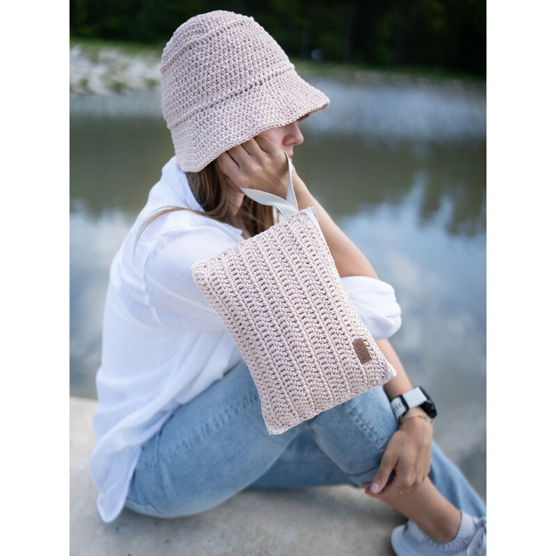 DOKE Háčkovaná taška na ruku Cat powder 63926659