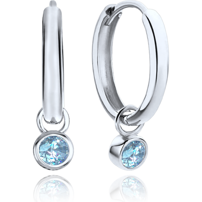 OLIVIE MINET Elegantní zlaté náušnice se světle modrými zirkony Au 585 64913636