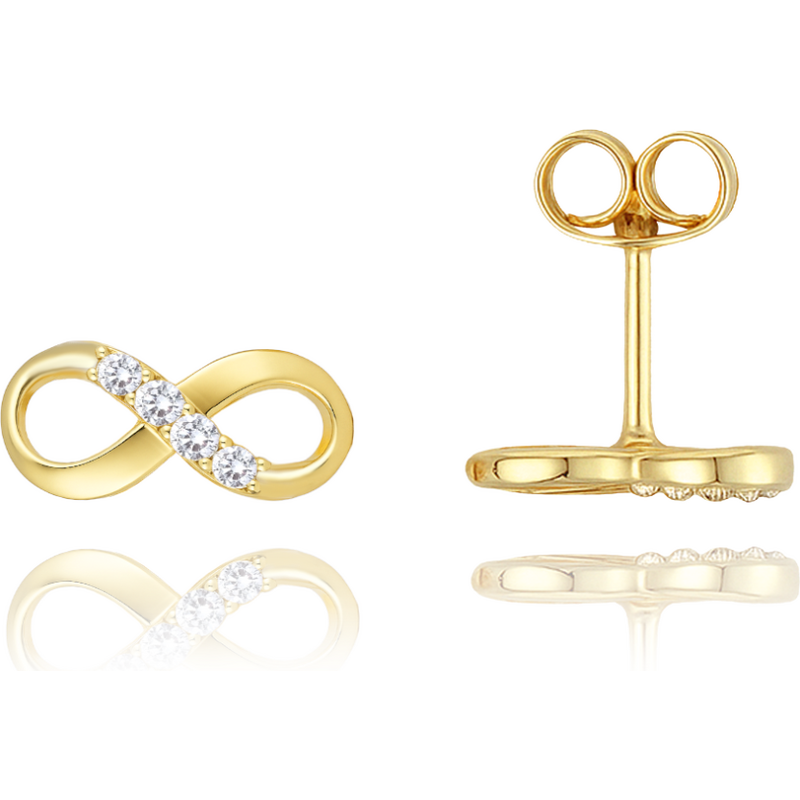 OLIVIE MINET Zlaté náušnice nekonečno s bílými zirkony Au 585/1000 64933773