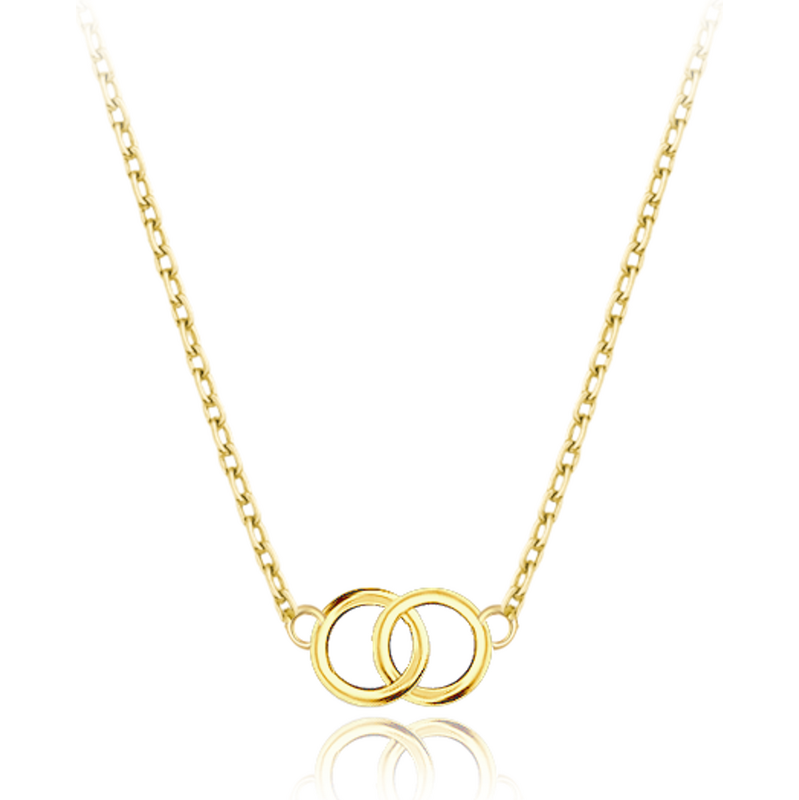OLIVIE MINET Elegantní zlatý náhrdelník spojené kroužky Au 585/1000 64899284