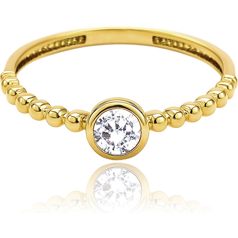 OLIVIE MINET Luxusní zlatý prsten s bílým zirkonem Au 585/1000 65067475