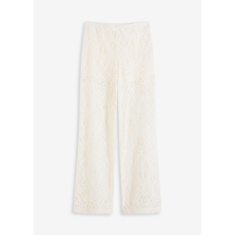 bonprix Nohavice z čipky, farba béžová 63894538