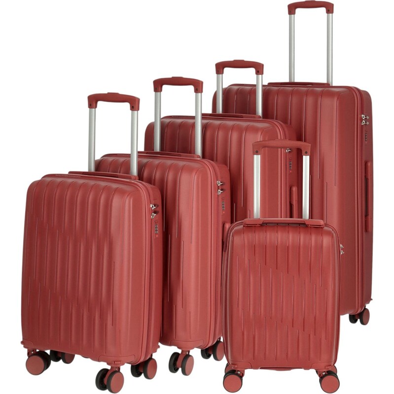 ORMI Cestovný plastový kufor Galaxy veľkosť SADA, tmavo červený 66436401