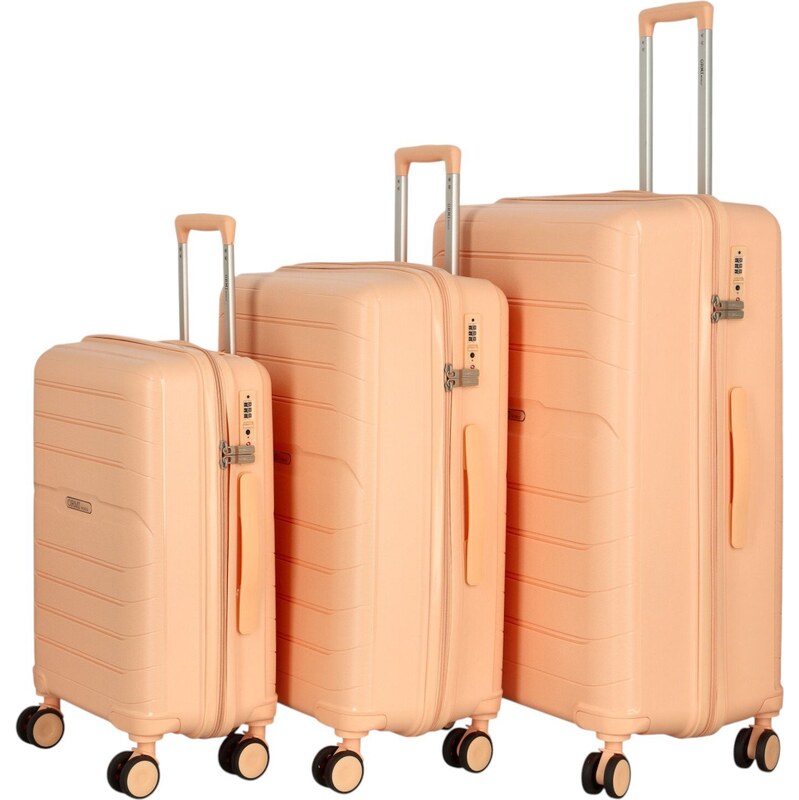 ORMI Cestovný plastový kufor Lamar veľkosť SADA, svetlo ružový 66436388