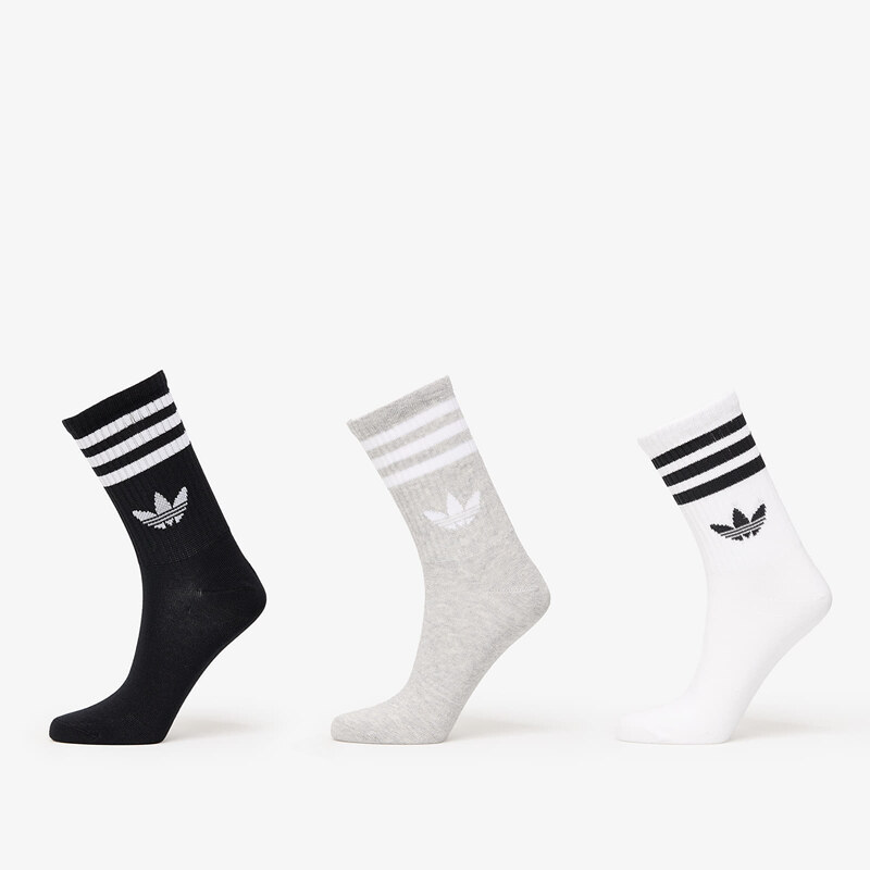 adidas Originals adidas 3-Stripes Crew Socks 3-Pack White/ Grey/ Black 63893764