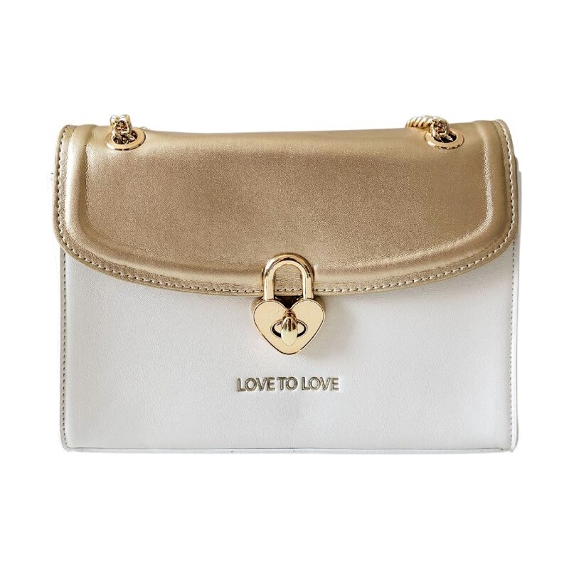 Bielo-zlatá kabelka Love to Love Gai Mattiolo Oro 63893803