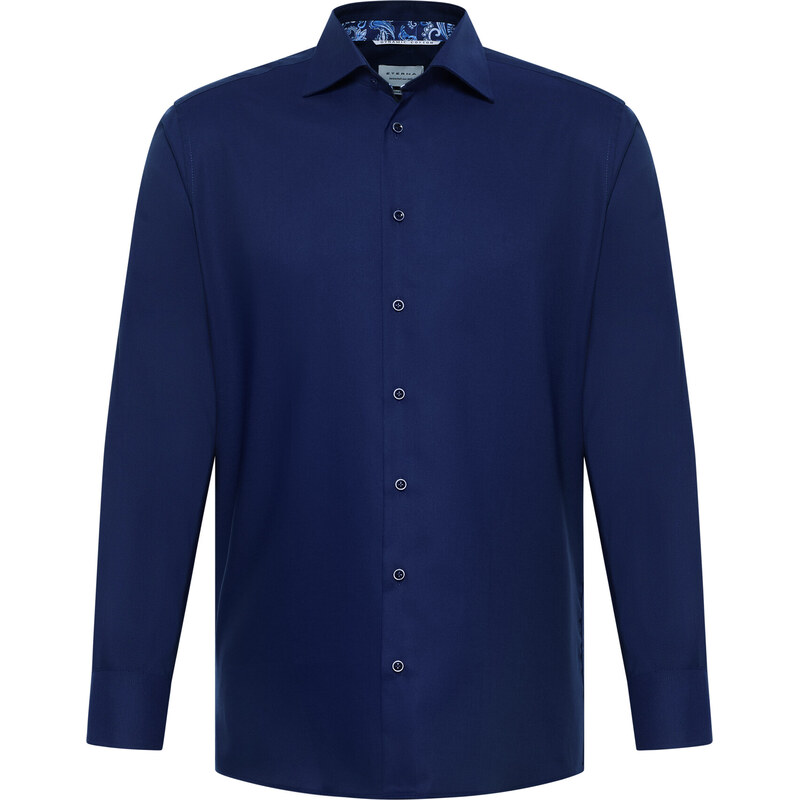 ETERNA Slim fit Oxford tmavomodrá košeľa s kontrastom Non Iron 63894002