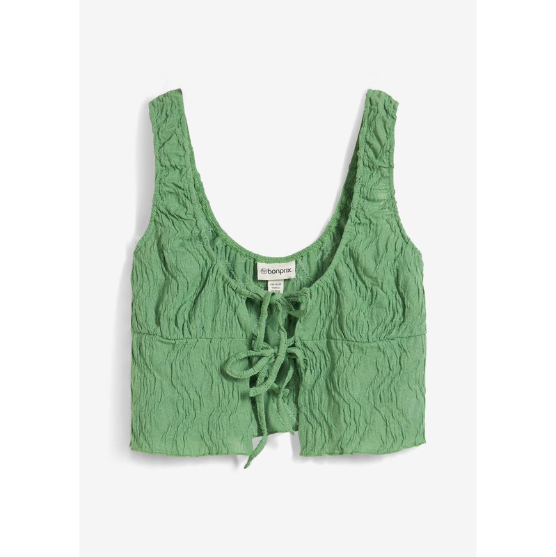bonprix Top so šnurovačkou, farba zelená 63894182