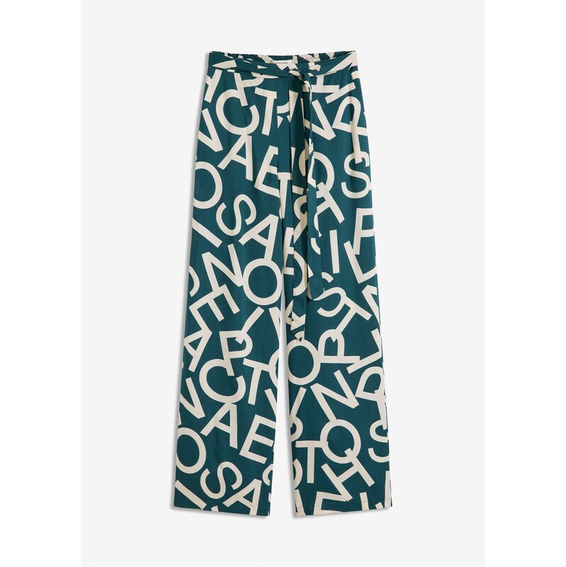 bonprix Nohavice Marlene s opaskom na zaviazanie, farba modrá 63894214