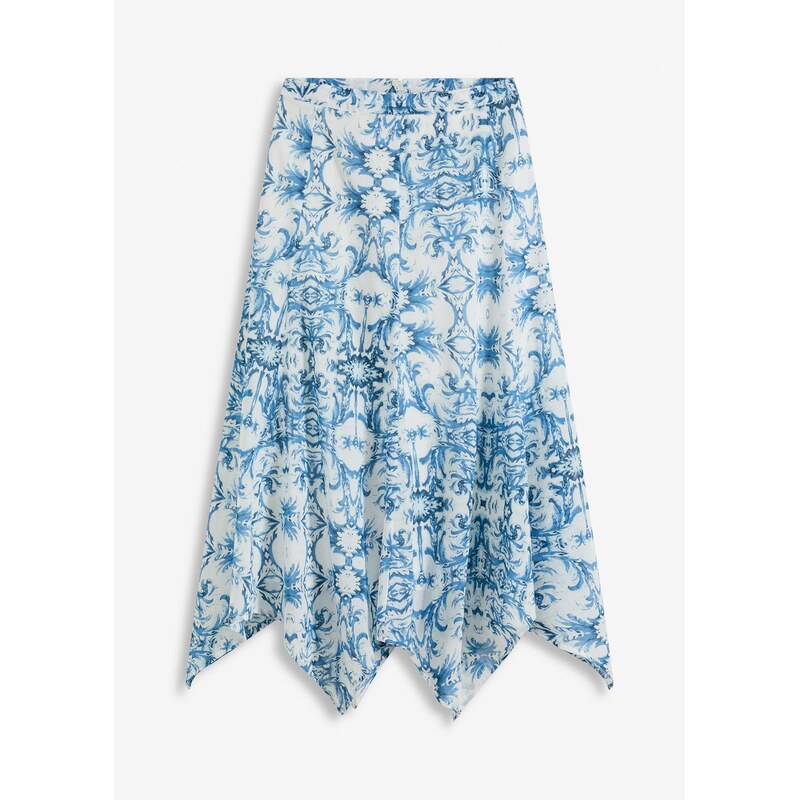 bonprix Sukňa s cípovými zakončením, farba biela 63894220