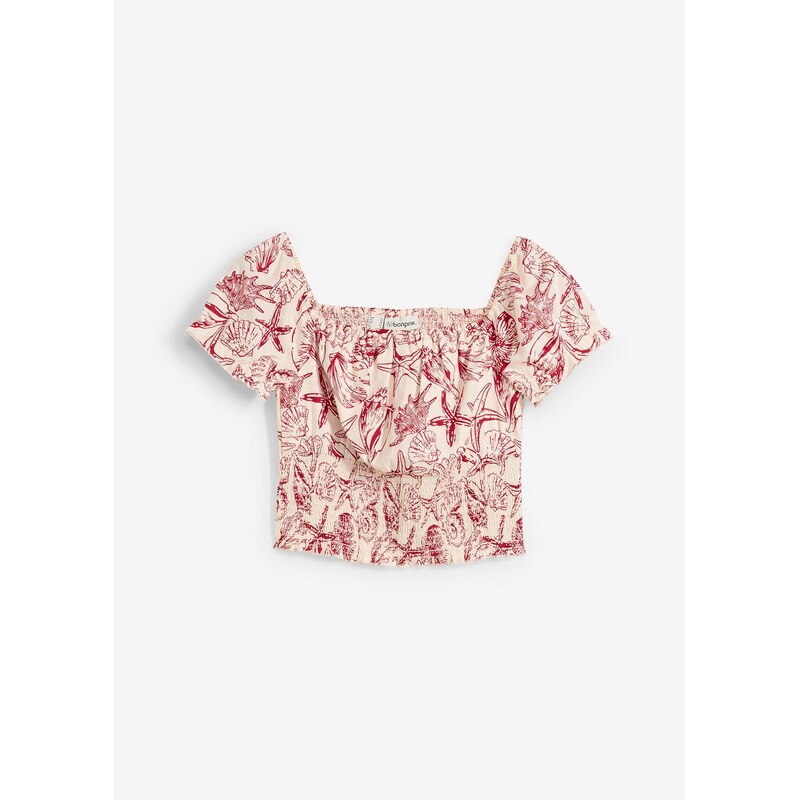 bonprix Carmen blúzka z bavlny, farba biela 63894222