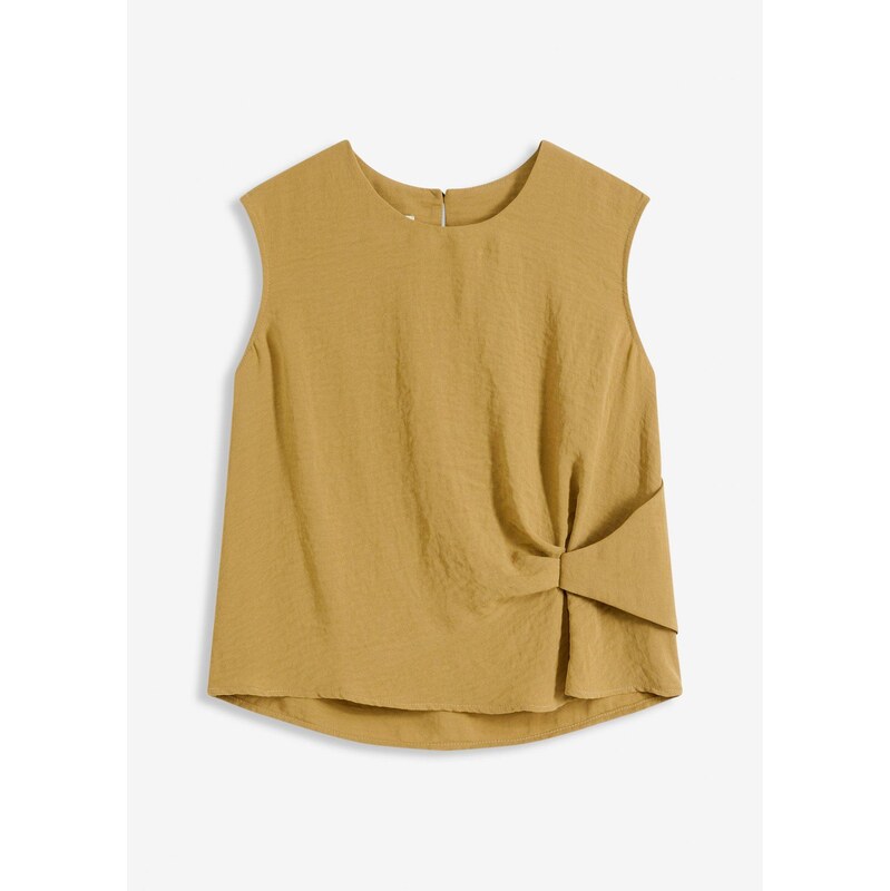 bonprix Blúzkový top s uzlíkom, farba zelená 63894253