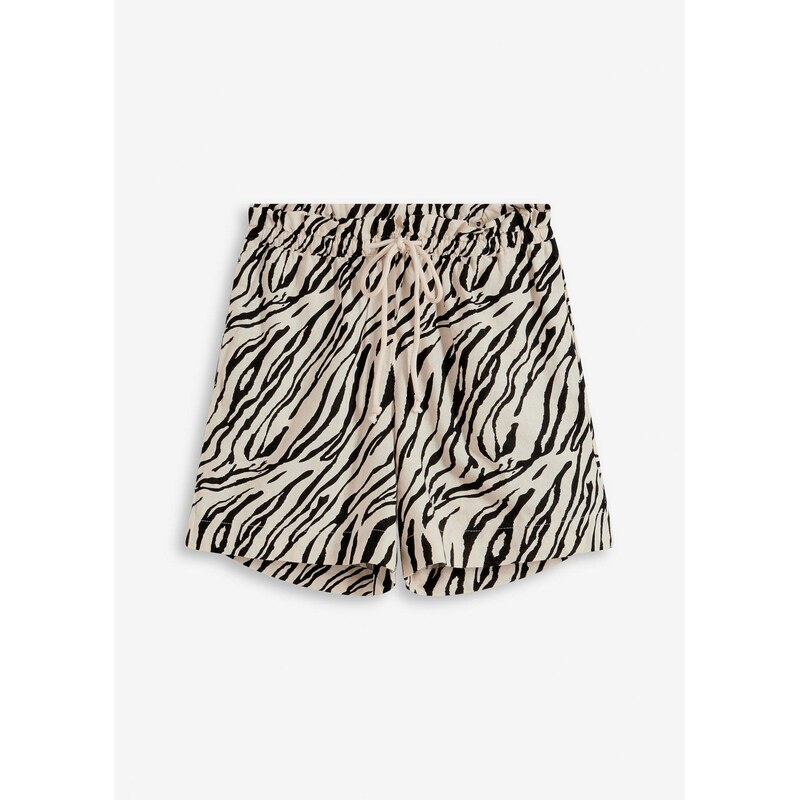 bonprix Šortky Paperbag, so šnúrkou, farba béžová 63894259