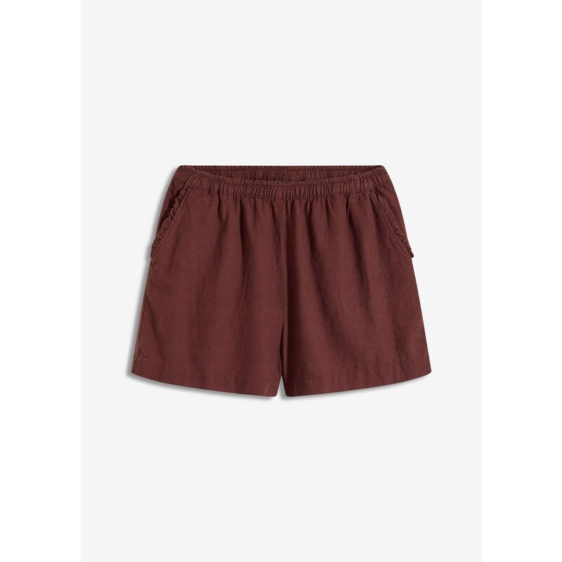 bonprix Šortky s pláteným podielom, farba hnedá 63894287