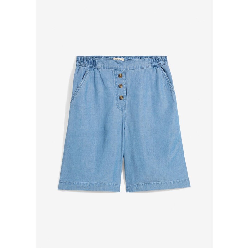 bonprix Šortky bez zapínania z lyocell, farba modrá 63894348