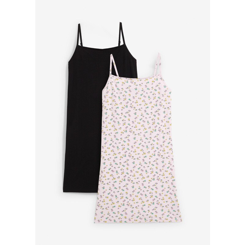 bonprix Džersejové šaty (2 ks), z elastického bavlneného mixu, farba 63894360