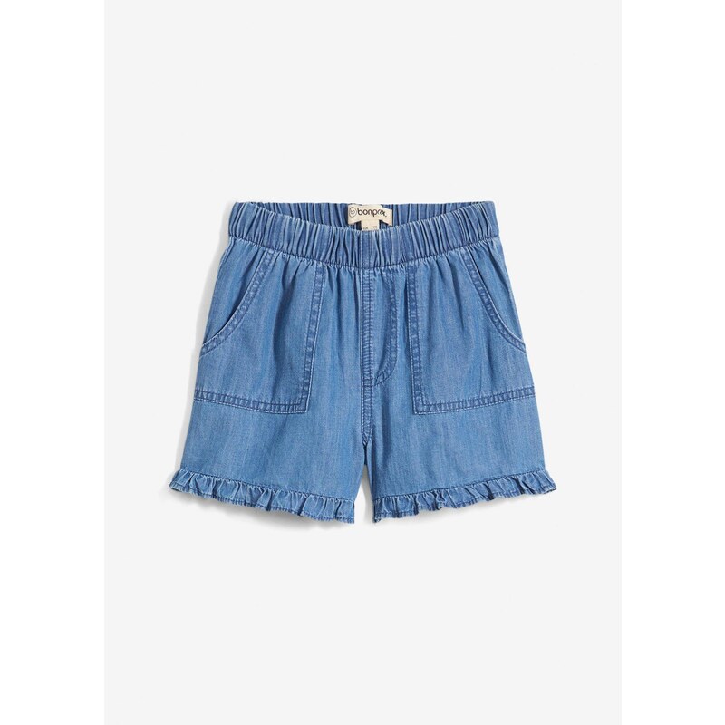bonprix Džínsové šortky z padavej bavlny, farba modrá 63894372