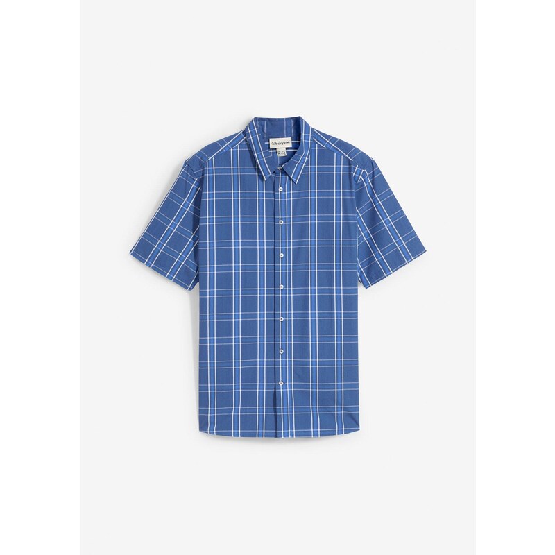 bonprix Košeľa s krátkym rukávom z čistej bavlny, farba modrá 63894409
