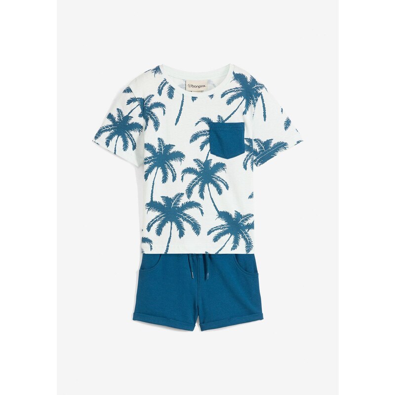 bonprix Tričko a krátke nohavice (2-dielna sada), farba zelená 63894441