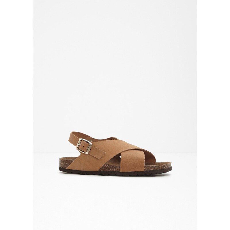 bonprix Kožené sandále, farba hnedá 63894522