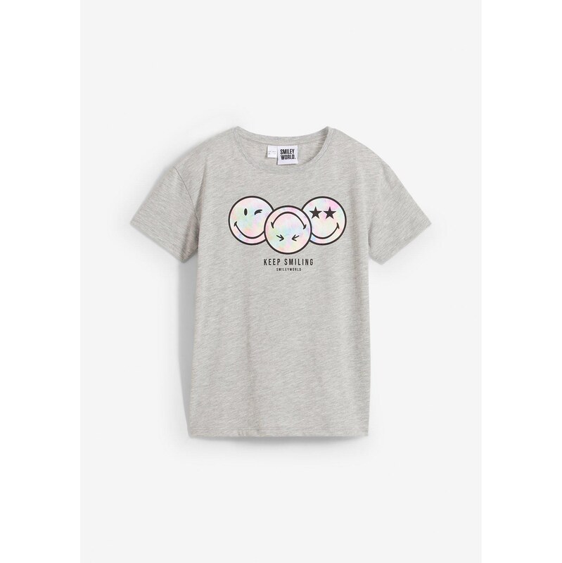 bonprix Tričko Smiley, farba šedá 63894529