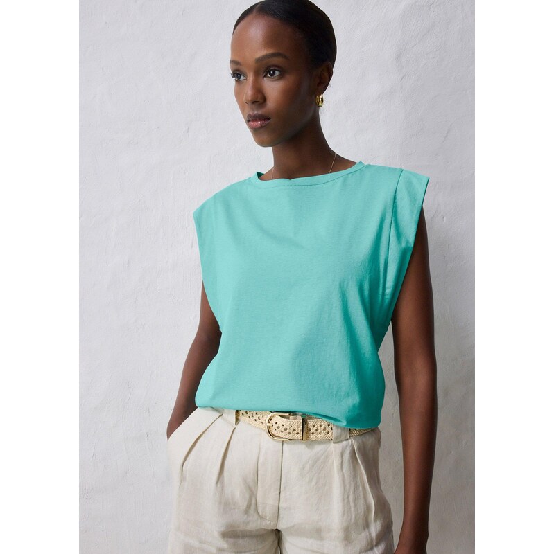 bonprix Tričko s podielom hodvábu, farba zelená 63894180