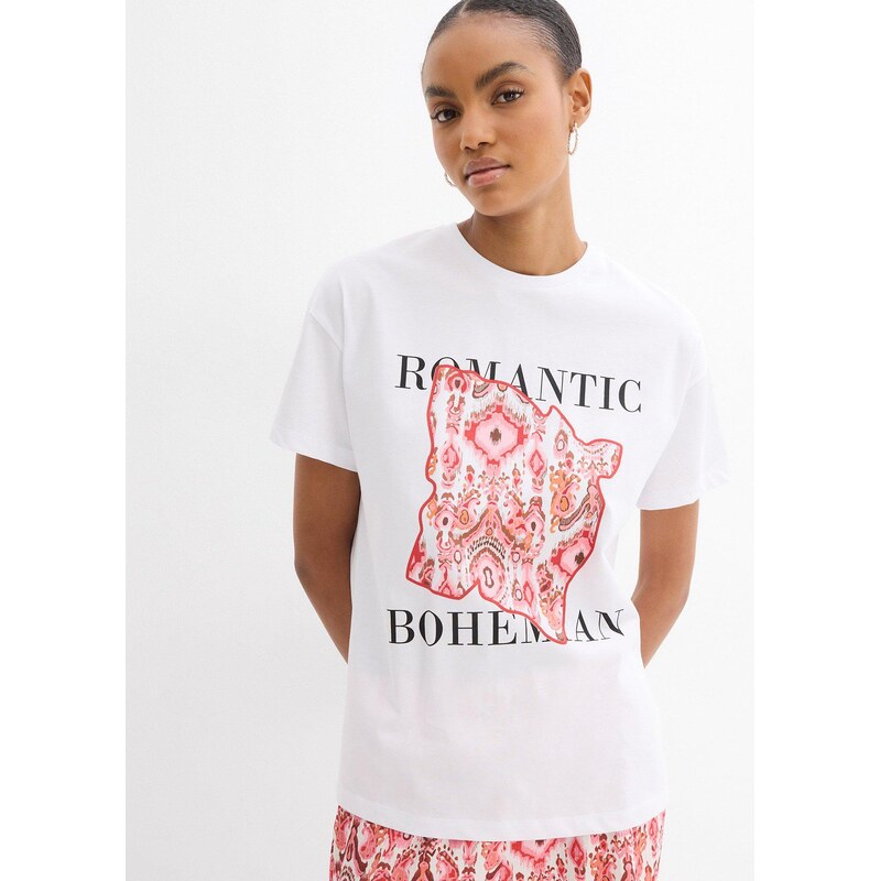 bonprix Tričko z čistej bavlny, farba biela 63894279