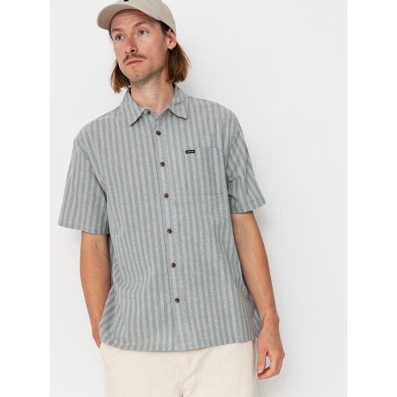 Brixton Cru Oxford Stripe (basalt blue/whitcap stripe)šedá 63487787
