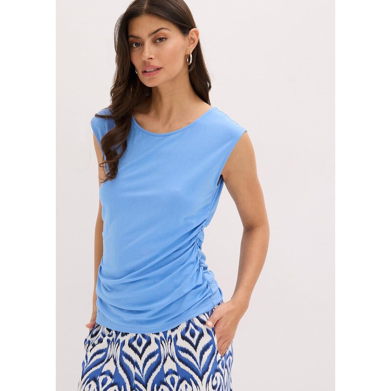 bonprix Tričko z padavej viskózy, farba modrá 63894474