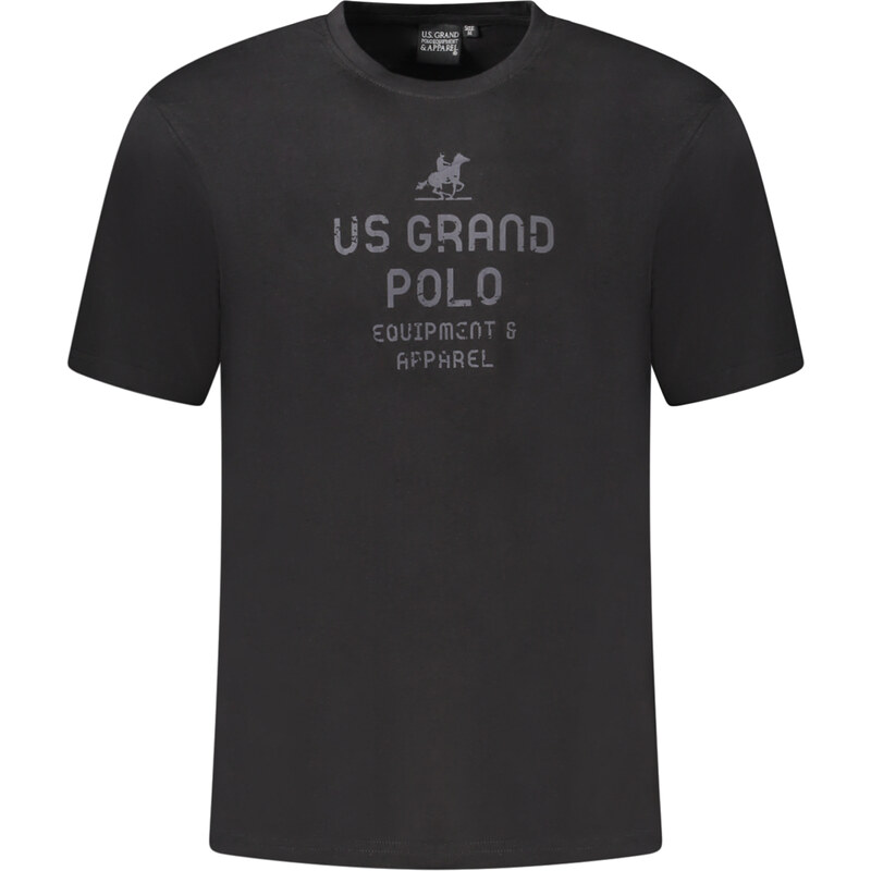 U.S. GRAND Čierne tričko US Grand Polo s krátkym rukávom 64707813