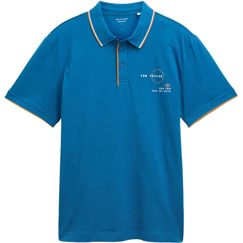 TOM TAILOR Tričko modrozelená / mandarínková / biela 63898270