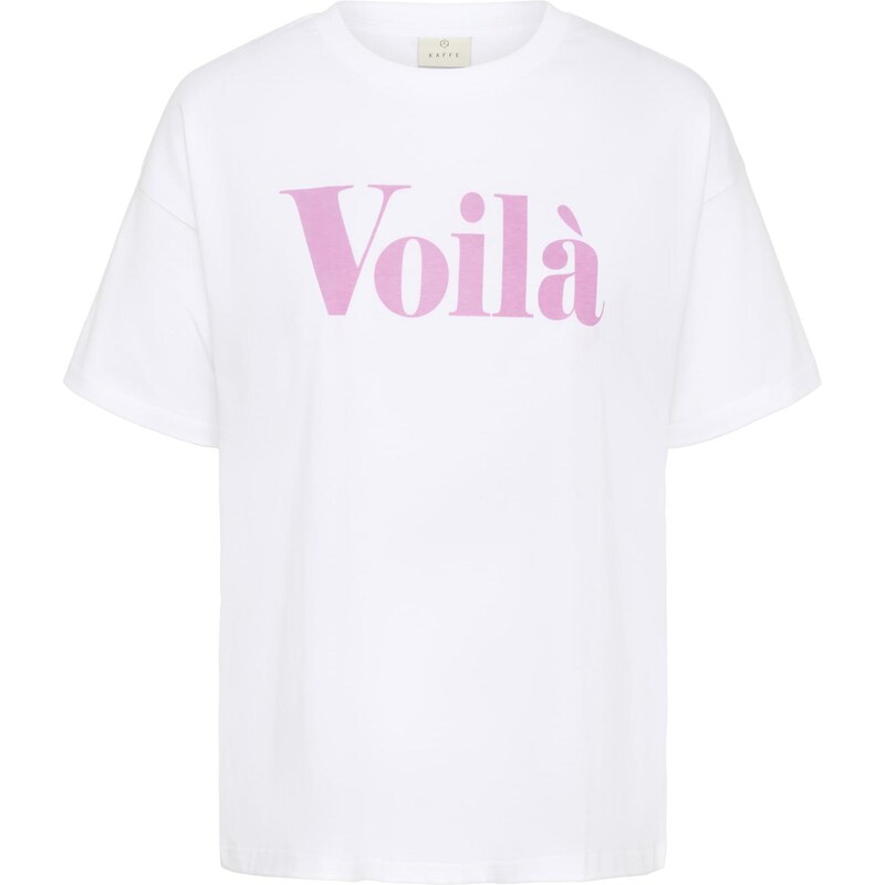 Kaffe Tričko KAfreja svetloružová / biela 63939508