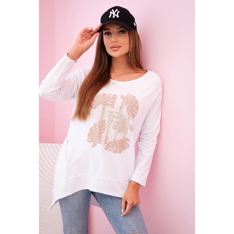 Dámska blúzka Juny s vreckami a ozdobnou potlačou 63916578