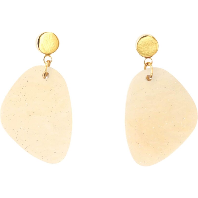 Fräulein Wunder Náušnice Amy béžová / zlatá 65880153