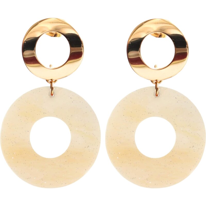 Fräulein Wunder Náušnice Adua béžová / zlatá 65880162