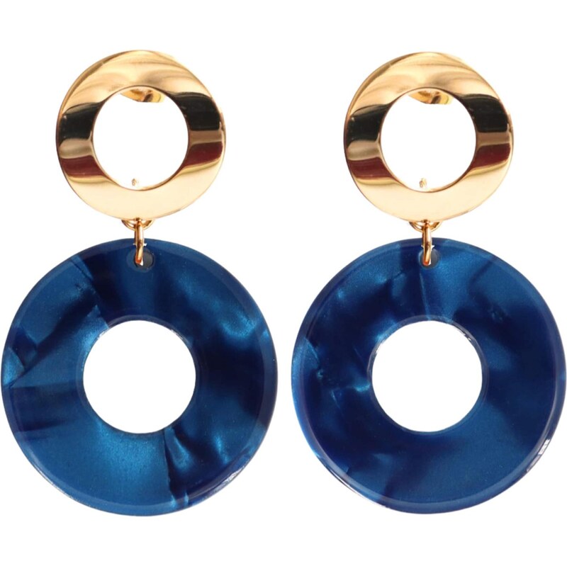 Fräulein Wunder Náušnice Adua modrá / zlatá 65880163