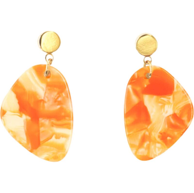 Fräulein Wunder Náušnice Amy žltá / zlatá / oranžová 66222250