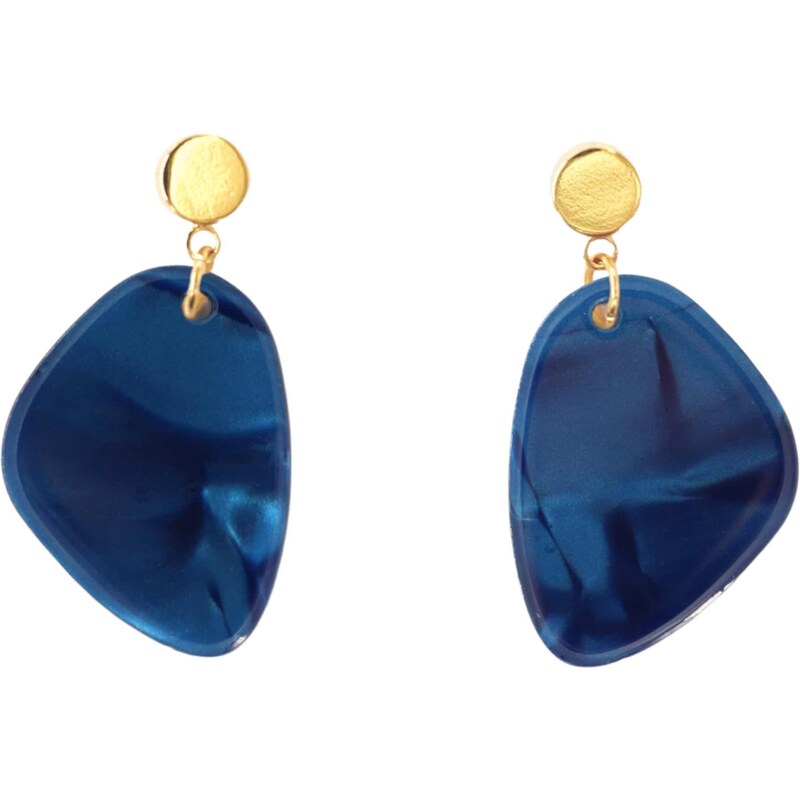 Fräulein Wunder Náušnice Amy tmavomodrá / zlatá 66050707