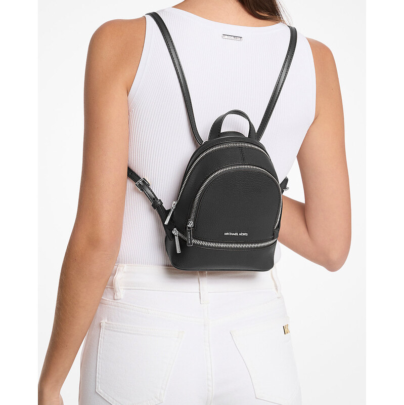 Michael Kors Batoh Rhea Extra-Small Pebbled Leather Backpack Black 63920071