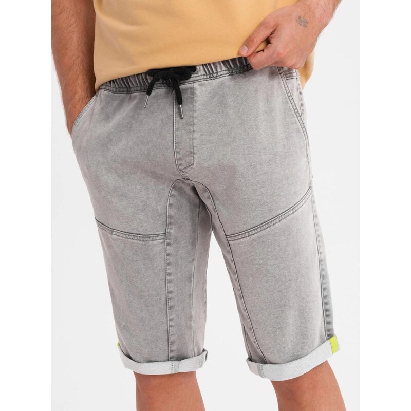 Ombre Clothing Štýlové svetlé šedé rifľové kraťasy V1 SRDS-0135 63907053